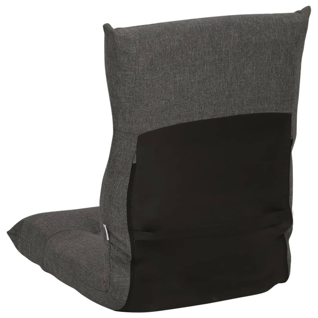 vidaxl Folding Floor Chair Dark Grey Fabric