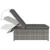 vidaXL Reclining Garden Chairs 2 pcs with Table Grey Poly Rattan