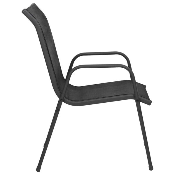 vidaXL 3 Piece Garden Dining Set Black Steel