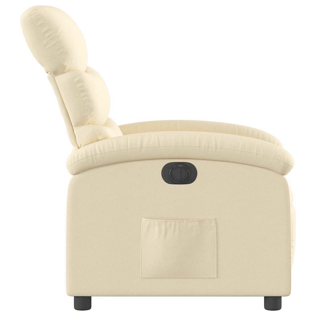 vidaXL Electric Recliner Chair Cream Fabric