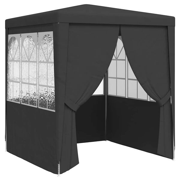 vidaXL Professional Party Tent with Side Walls 2x2 m Anthracite 90 g/m?