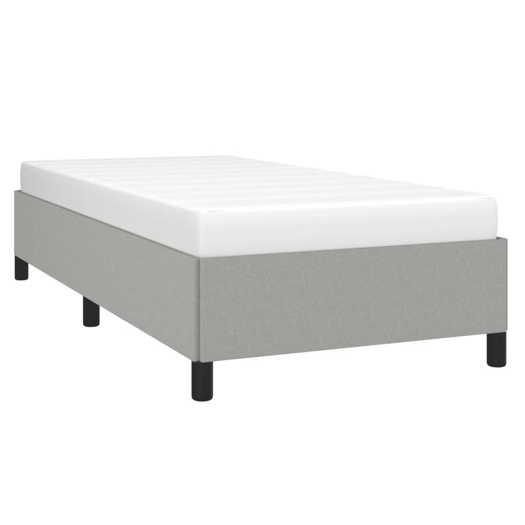vidaXL Bed Frame without Mattress Light Grey 100x190 cm Twin Fabric