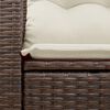 vidaXL Garden Sofa with Cushions 2-Seater Brown Poly Rattan