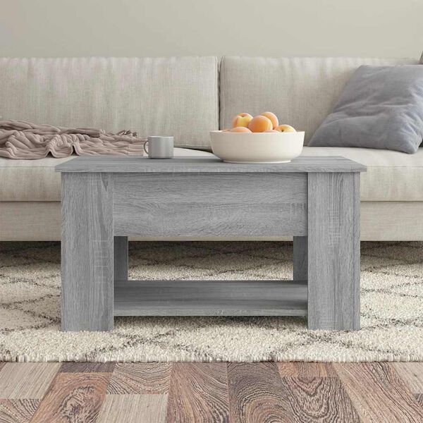 vidaXL Coffee Table Grey Sonoma 79x49x41 cm Engineered Wood
