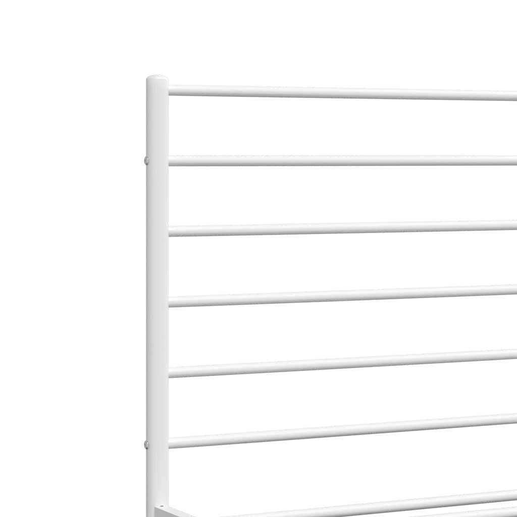 vidaXL Metal Bed Frame without Mattress with Footboard White 193x203cm
