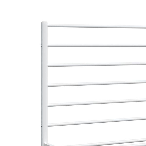 vidaXL Metal Bed Frame without Mattress with Footboard White 193x203cm