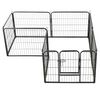 vidaXL Dog Playpen 8 Panels Steel 80x60 cm Black