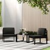 vidaXL 3 Piece Garden Sofa Set with Cushions Aluminium Anthracite