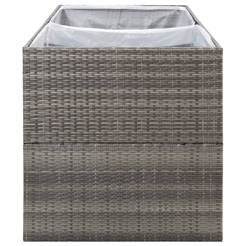 vidaXL Garden Planter Grey 157x80x80 cm Poly Rattan