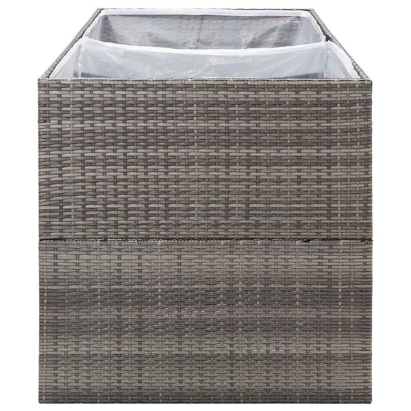 vidaXL Garden Planter Grey 157x80x80 cm Poly Rattan