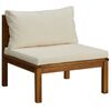 vidaXL 9 Piece Garden Lounge Set with Cream Cushion Solid Acacia Wood