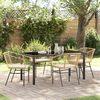 vidaXL Garden Dining Set 5 pcs Brown Poly Rattan