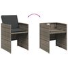 vidaXL 11 Piece Garden Dining Set with Cushions Grey Poly Rattan