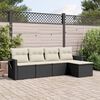 vidaXL 5 Piece Garden Sofa Set with Cushions Black Poly Rattan