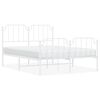 vidaXL Metal Bed Frame without Mattress with Footboard&nbsp;White 150x200cm