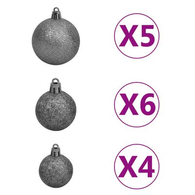 vidaXL Artificial Pre-lit Christmas Tree with Ball Set 65 cm Green