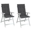 vidaXL Highback Chair Cushions 2 pcs Melange Anthracite 120x50x4 cm Fabric