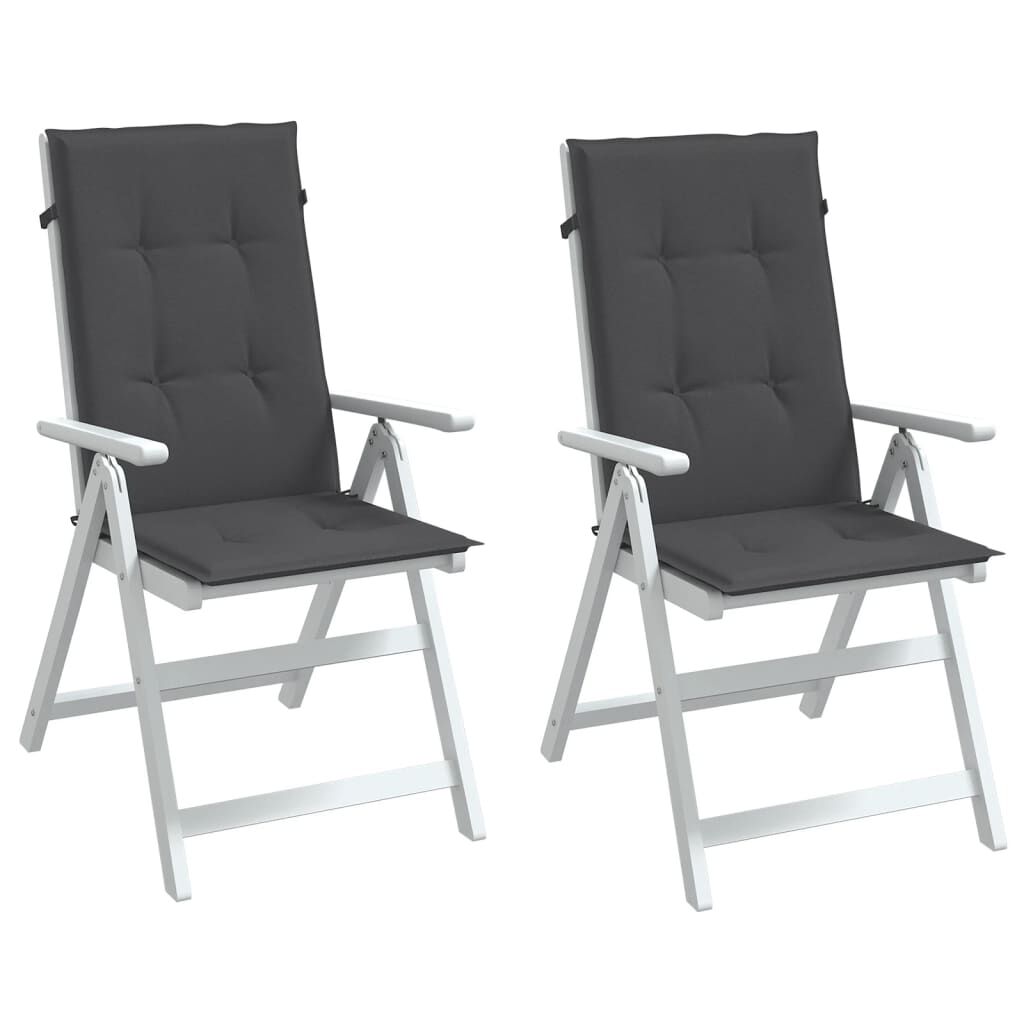 vidaXL Highback Chair Cushions 2 pcs Melange Anthracite 120x50x4 cm Fabric
