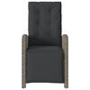 vidaXL Reclining Garden Chair with Footrest Grey Poly Rattan