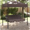 vidaXL Garden Swing Bench with Canopy Coffee Brown&nbsp;Steel
