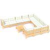 vidaXL 11 Piece Garden Lounge Set with Cream Cushions Pinewood