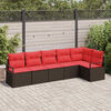 vidaXL Sofa Set 6 pcs Brown Poly Rattan