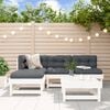 vidaXL 5 Piece Garden Lounge Set with Cushions White Solid Wood
