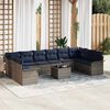 vidaXL Garden Sofa Set with Cushion 11 pcs Grey Poly Rattan