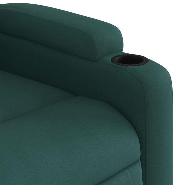 vidaXL Massage Recliner Chair Dark Green Fabric