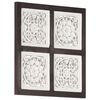 vidaXL Hand-Carved Wall Panel MDF 40x40x1.5 cm Brown and White