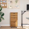 vidaXL Rolling Cabinet with Drawers MOSS Honey Brown Solid Wood Pine