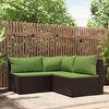 vidaXL 3 Piece Garden Lounge Set with Cushions Brown Poly Rattan