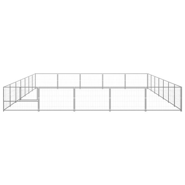 vidaXL Dog Kennel Silver 35 m² Steel