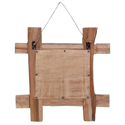 vidaXL Log Mirror Natural 50x50 cm Recycled Teak Wood