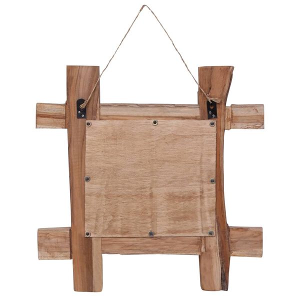 vidaXL Log Mirror Natural 50x50 cm Recycled Teak Wood