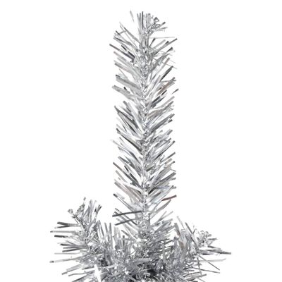 vidaXL Slim Artificial Half Christmas Tree with Stand Silver 120 cm