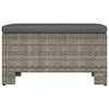 vidaXL Garden Footrest with Cushion Grey Poly Rattan