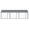 vidaXL Dog Cage with Roof and Doors Grey 6x2x2 m Galvanised Steel
