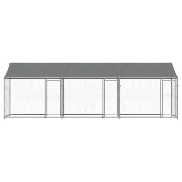 vidaXL Dog Cage with Roof and Doors Grey 6x2x2 m Galvanised Steel