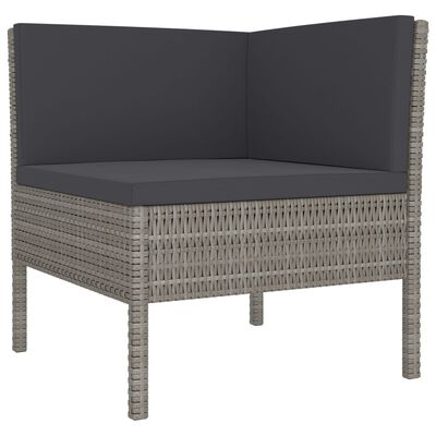 vidaXL 12 Piece Garden Lounge Set with Cushions Poly Rattan Grey