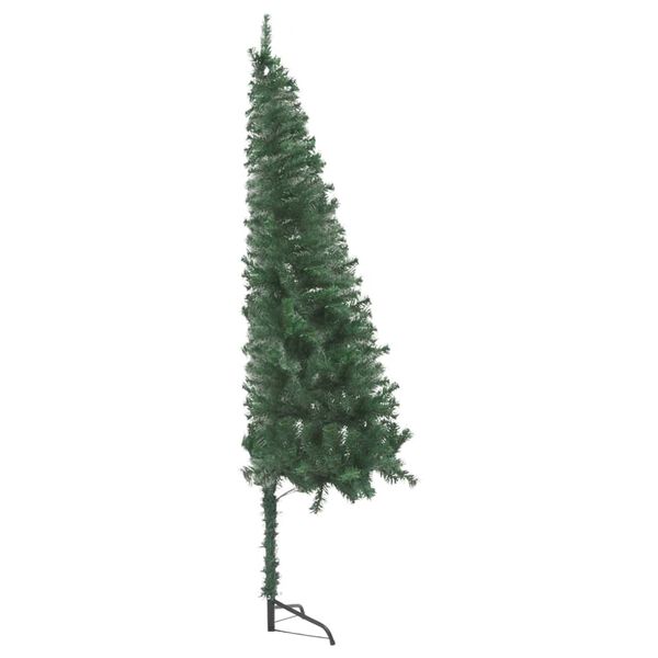 vidaXL Corner Artificial Pre-lit Christmas Tree Green 120 cm PVC