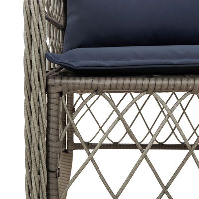 vidaXL 5 Piece Garden Dining Set with Cushions Grey Poly Rattan