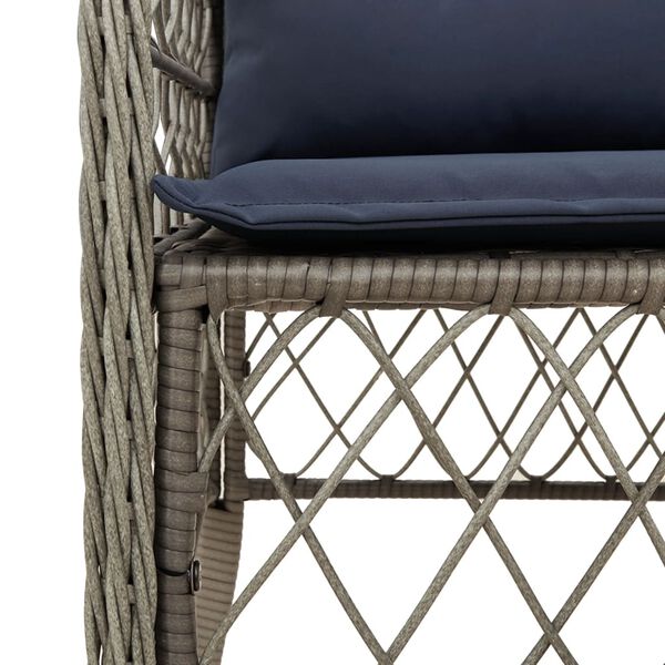vidaXL 5 Piece Garden Dining Set with Cushions Grey Poly Rattan