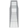 vidaXL Arched Gabion Baskets 9 pcs 400x50x100/120 cm Galvanised Iron