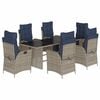 vidaXL 9 Piece Garden Dining Set with Cushions Grey Poly Rattan