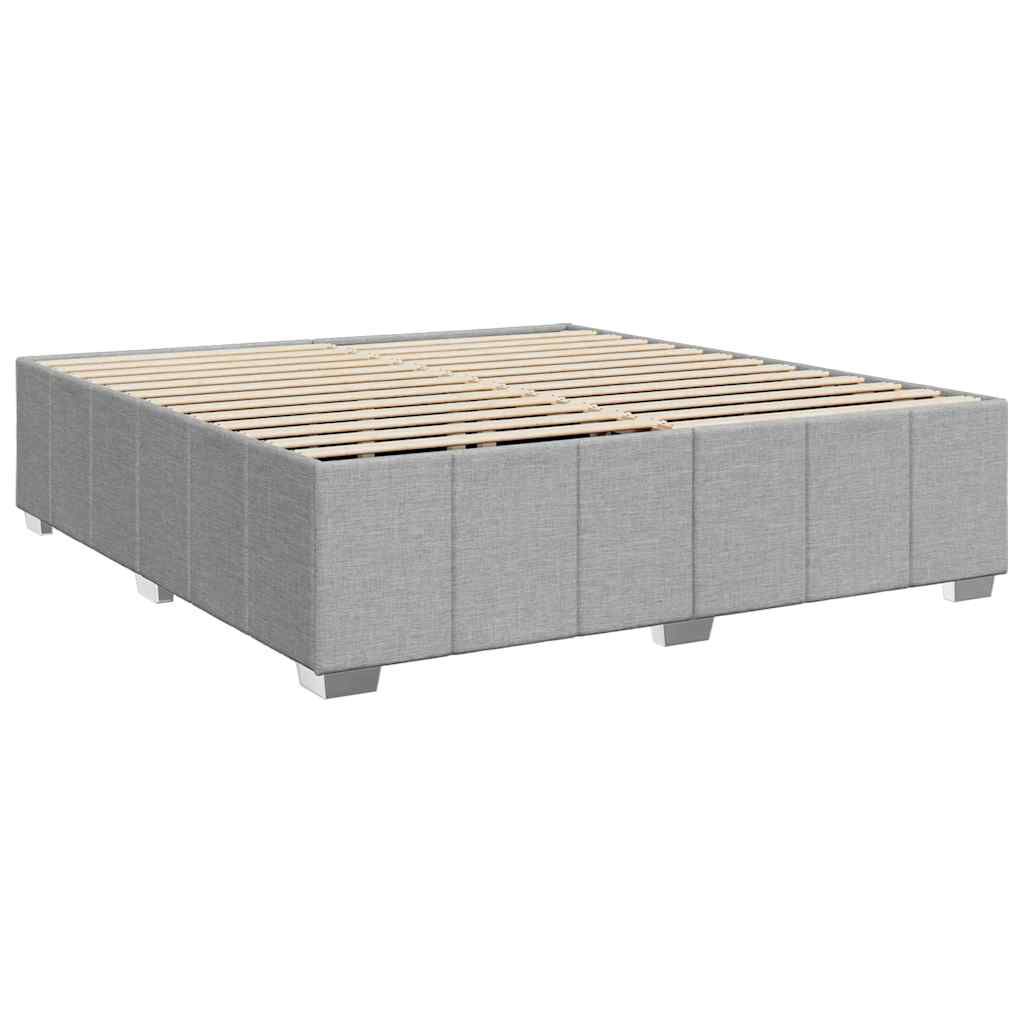 vidaXL Box Spring Bed with Mattress Light Grey California King Fabric