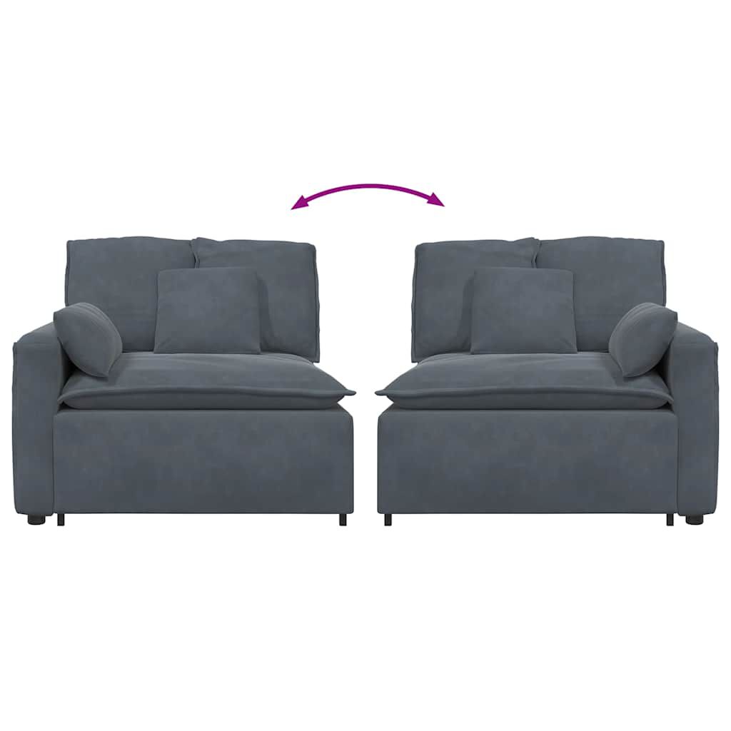 vidaXL Modular Sofa Armrest End Module with Cushions Dark Grey 100 cm