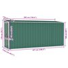 vidaXL Wall-mounted Garden Shed Green 118x382x178 cm Galvanised Steel