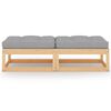 vidaXL Garden Footstools with Cushions 2 pcs Solid Pinewood
