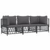 vidaXL 3 Piece Garden Lounge Set with Cushions Anthracite Steel